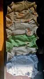 Lotto 6 Body Neonato/Unisex 0-3 Mesi (62 cm)