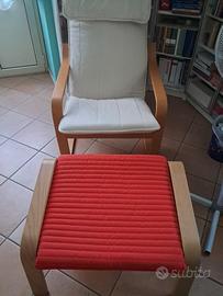 poltrona + poggiapiedi Ikea poang