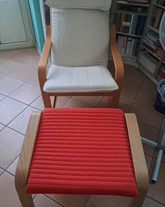 poltrona + poggiapiedi Ikea poang