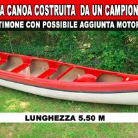 Canoa 5 posti con timone