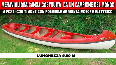 Canoa 5 posti con timone