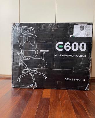 Musso E600 SE | Sedia ergonomica nera | Nuova