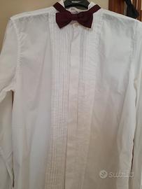 Camicia per smoking con papillon e fascia