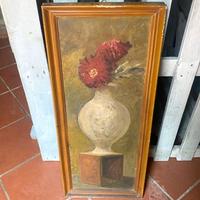 Quadro a olio su tela – vaso con fiori, classico