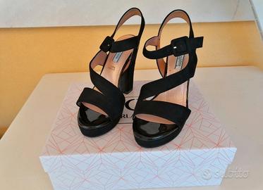 Sandali neri tacco alto e plateau Carla Cote 35