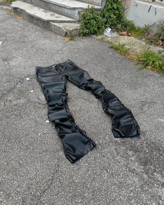 jeans uomo stacked in pelle
