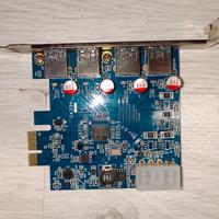 scheda PCI-E USB 3.0, 4 porte USB 3.0