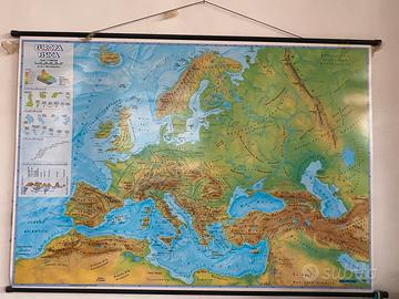 Cartina europa geografica/politica da parere 2lati