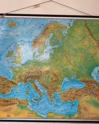 Cartina europa geografica/politica da parere 2lati