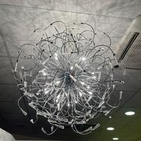 Lampadario moderno cristalli acciaio