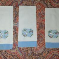 Set 3 Asciugamani Salviette bagno Viso puro Cotone