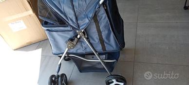 PASSEGGINO TRASPORTO ANIMALI COLORE BLU