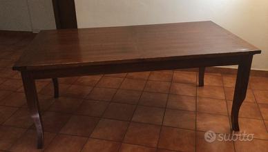 Tavolo rustico legno massello 190x100,apert. 2,40