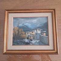 tela a olio Paesaggio Barbaglia con cornice