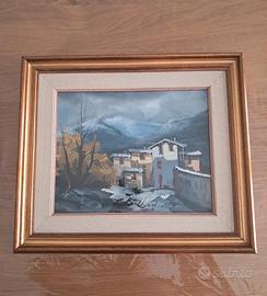 tela a olio Paesaggio Barbaglia con cornice
