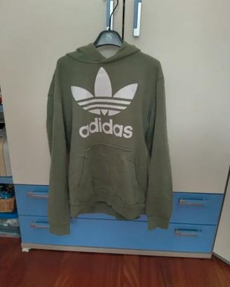 Felpa con cappuccio Adidas verde