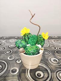 Vaso decorativo piante grasse dipinte