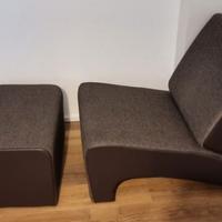 Poltrona con poggiapiedi di design