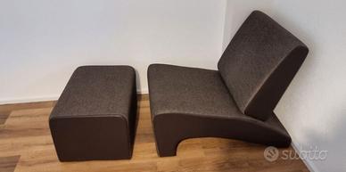 Poltrona con poggiapiedi di design