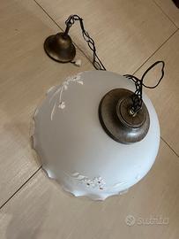 Lampada a Sospensione --- Globo in Vetro Floreale