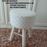 Sgabello Romantico in Legno Shabby Chic