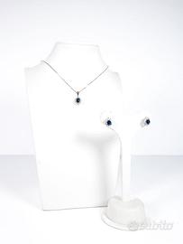 Collana e orecchini con zaffiri e diamanti