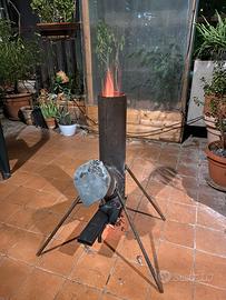 Stufa a razzo fatta a mano