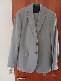 completo elegante uomo grigio melangiato.taglia 50