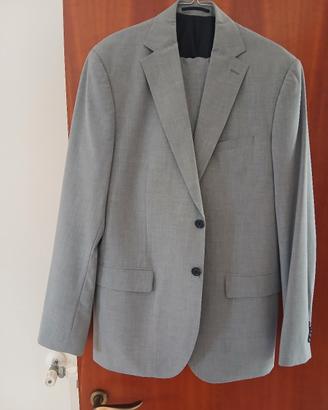 completo elegante uomo grigio melangiato.taglia 50