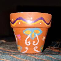 Vasetto in terracotta decorato a mano🖌✨️
