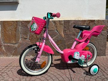 Bici bambina 14” con rotelle - come nuova