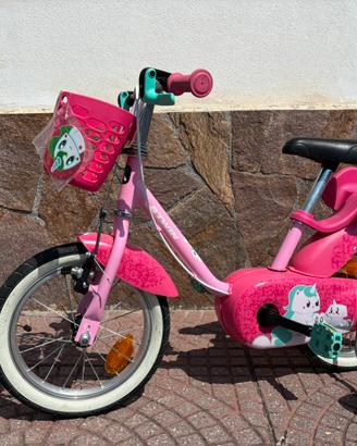 Bici bambina 14” con rotelle - come nuova