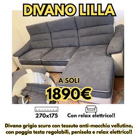 DIVANO CON PENISOLA E RELAX ELETTRICO