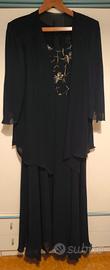 Abito elegante lungo e blazer navy blue