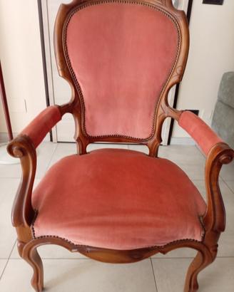 poltrona in legno noce