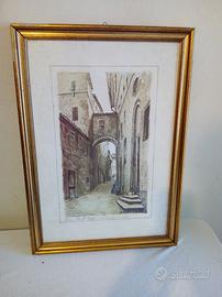 Quadro Acquaforte 1981 (Siena , via del poggio )
