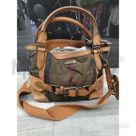 BORSA BURBERRY TELA VERDONE PROFILI PELLE COLOR CA