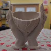 Vaso mani-cuore in PLA