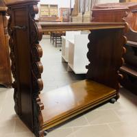 Carrello vintage in legno con ruote L 93 P 45 H 88