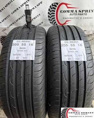 2 PNEUMATICI 205/55 R16 SAVA ESTIVE SEMINUOVE