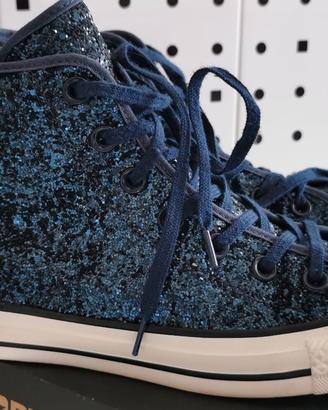 Scarpe Converse All Star glitter blu