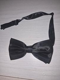 Papillon Uomo Elegante Nero in Raso