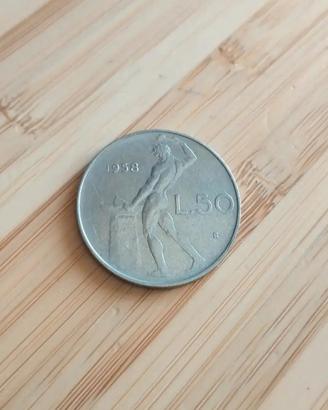 moneta 50 lire del 1958