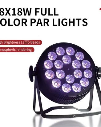 Par Led 18x18w RGBWAUV 6IN1 Alluminio Powercon