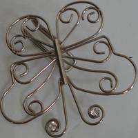 2 grandi fermagli metallo con brillanti fiore farf