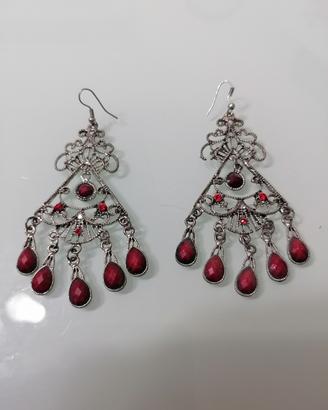Orecchini pietre rosse