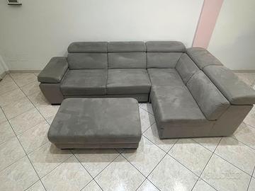 Divano angolare artigianale + puff contenitore