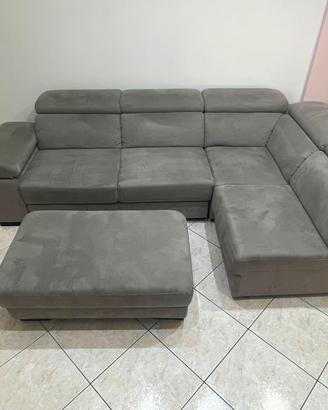 Divano angolare artigianale + puff contenitore