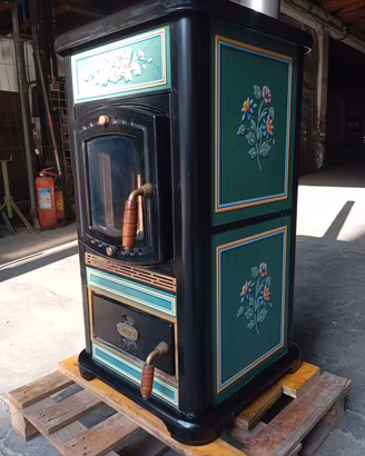 stufa a legna sideros con tubi 8kw