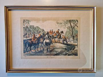 Coppia di Acqueforti Caccia d'Epoca - Georges Ripa